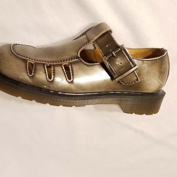 Vtg Doc Dr. Martens Mary Jane UK 5 | US 7 Pewter Silver Made England Goth Punk - Picture 10 of 15